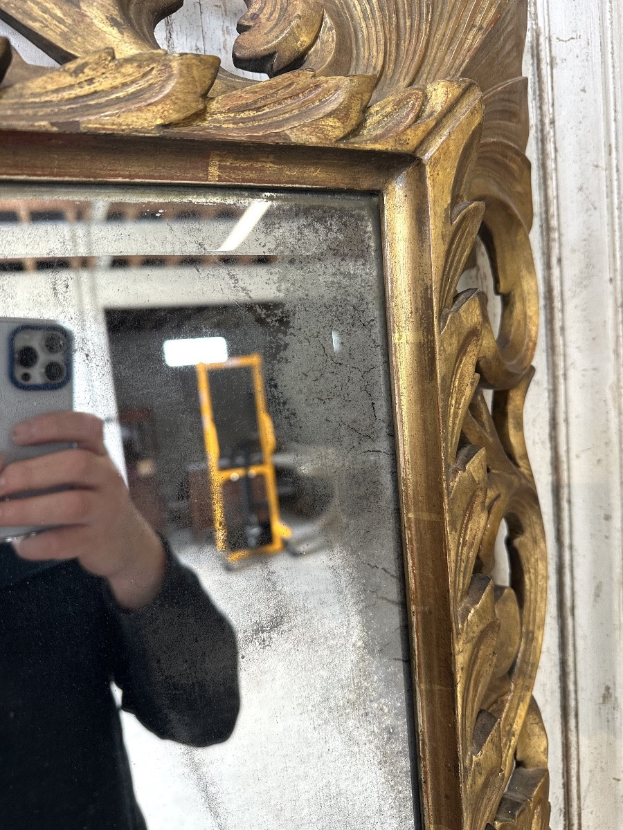 Gilded Carved Wood Mirror 19th Century-photo-4