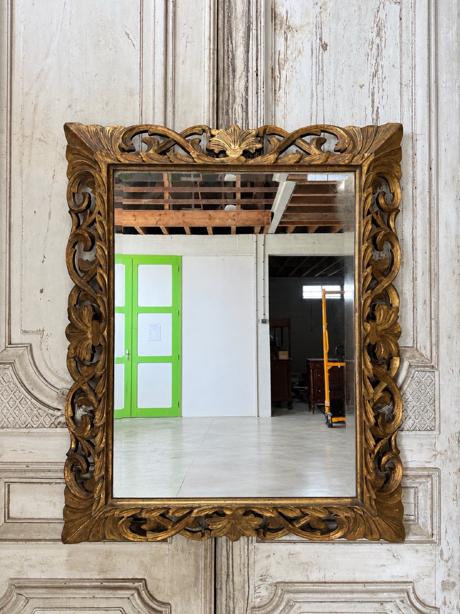 Gilded Carved Wood Mirror 19th Century