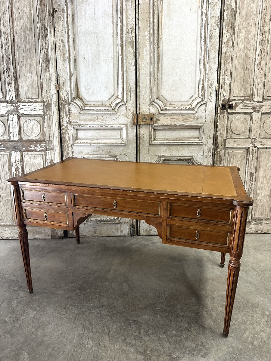 Louis XVI Style Cherrywood Flat Desk 20th Century-photo-3