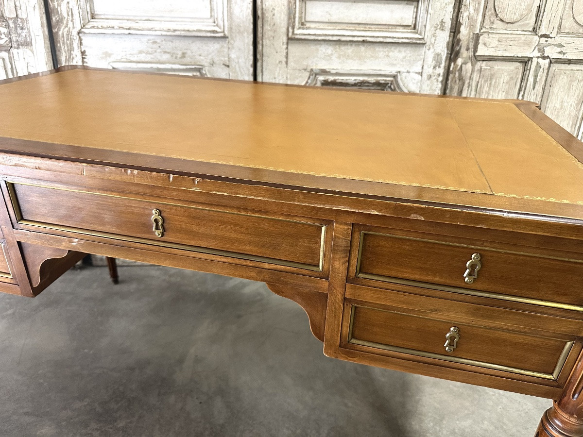 Louis XVI Style Cherrywood Flat Desk 20th Century-photo-4