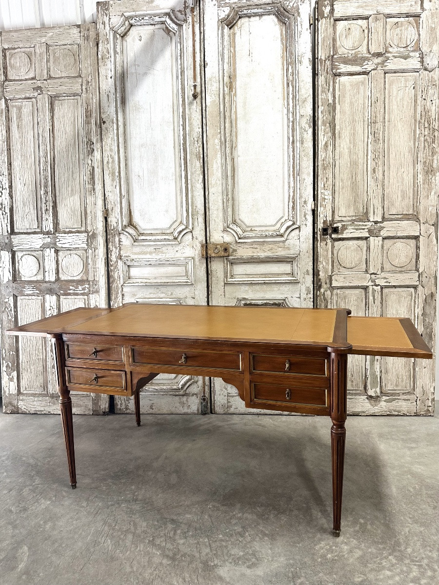 Louis XVI Style Cherrywood Flat Desk 20th Century-photo-6