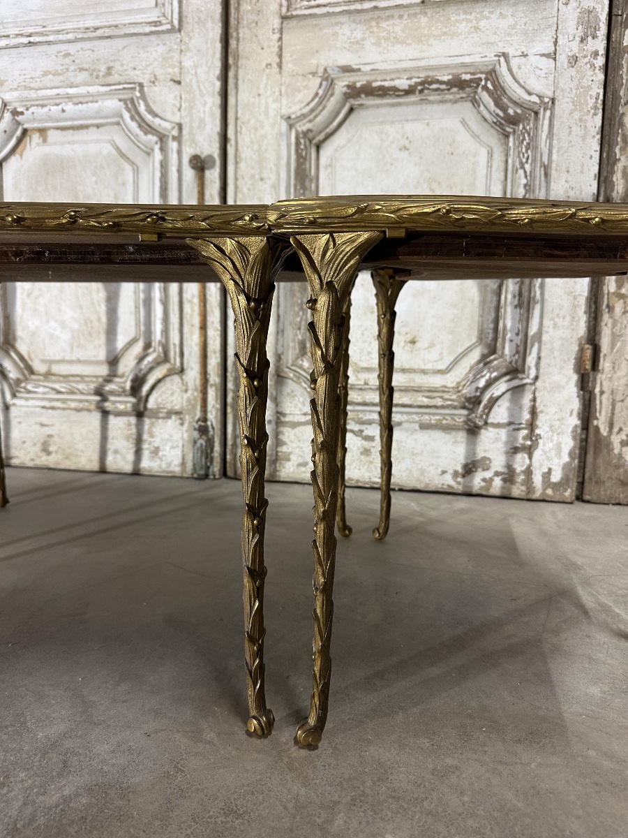 Tripartite Bronze Coffee Table Circa 1950-70-photo-1