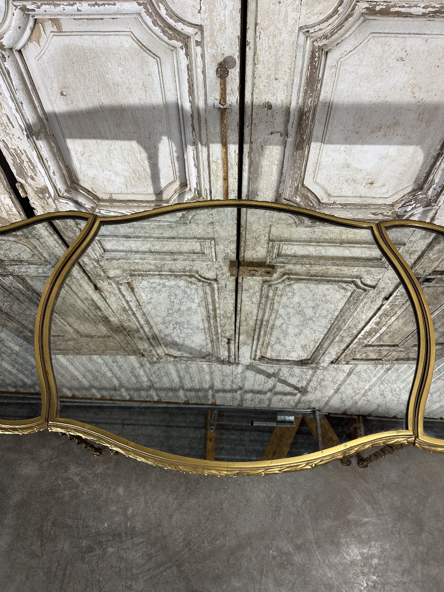 Tripartite Bronze Coffee Table Circa 1950-70-photo-4
