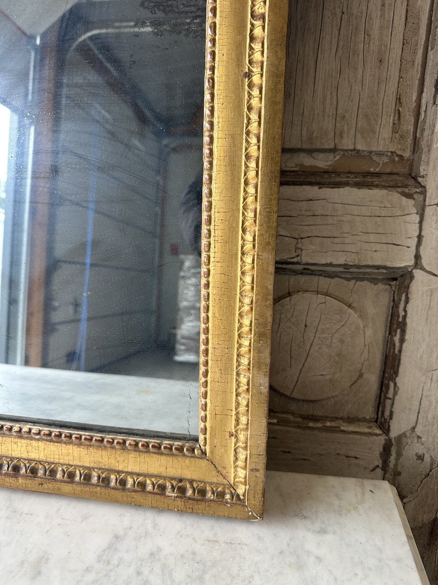 Miroir Louis XVI en bois doré XVIIIe siècle-photo-6