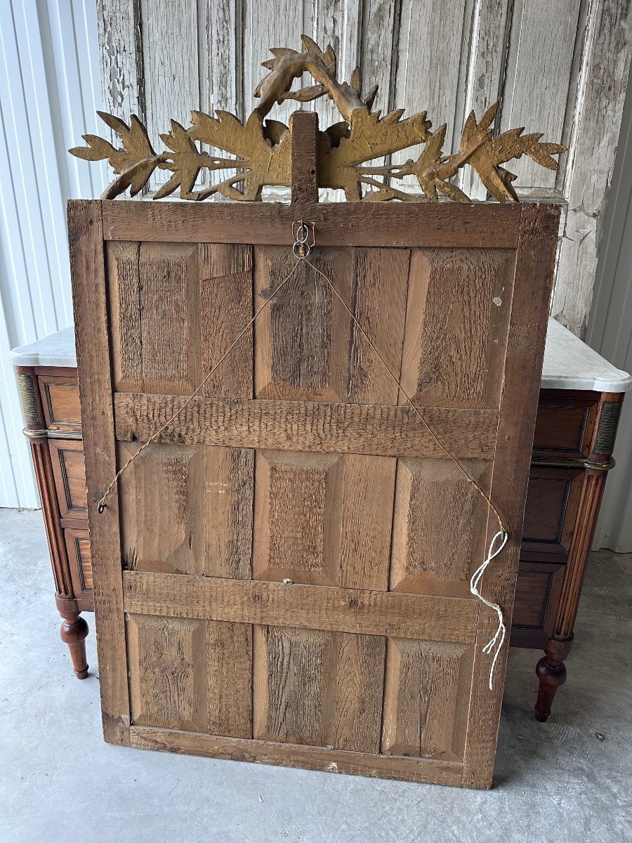 Miroir Louis XVI en bois doré XVIIIe siècle-photo-8