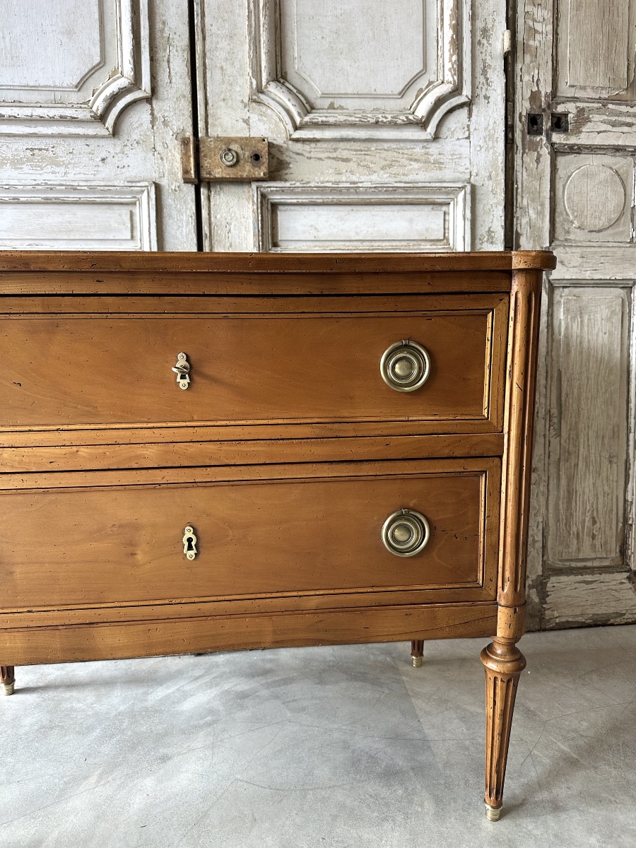 Commode sauteuse en merisier style Louis XVI 20e siècle-photo-4