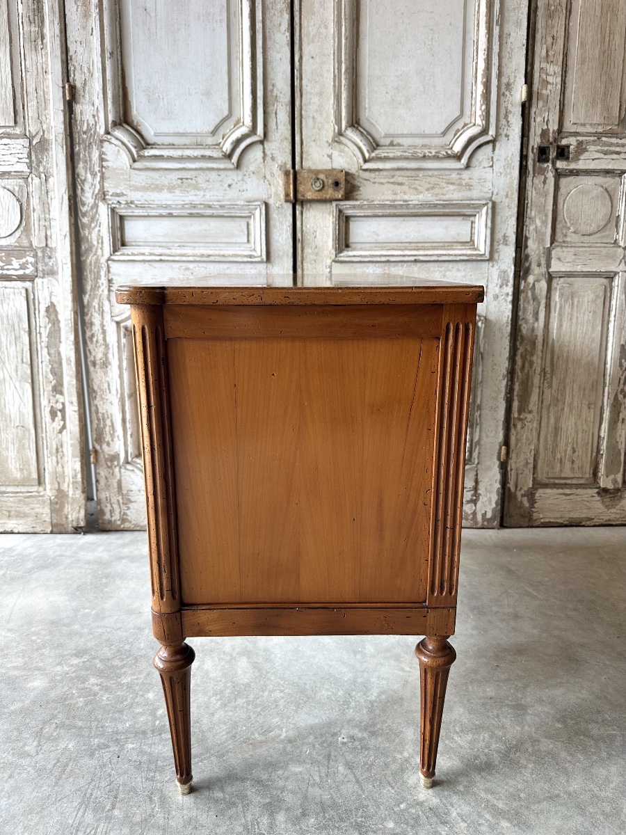 Commode sauteuse en merisier style Louis XVI 20e siècle-photo-5