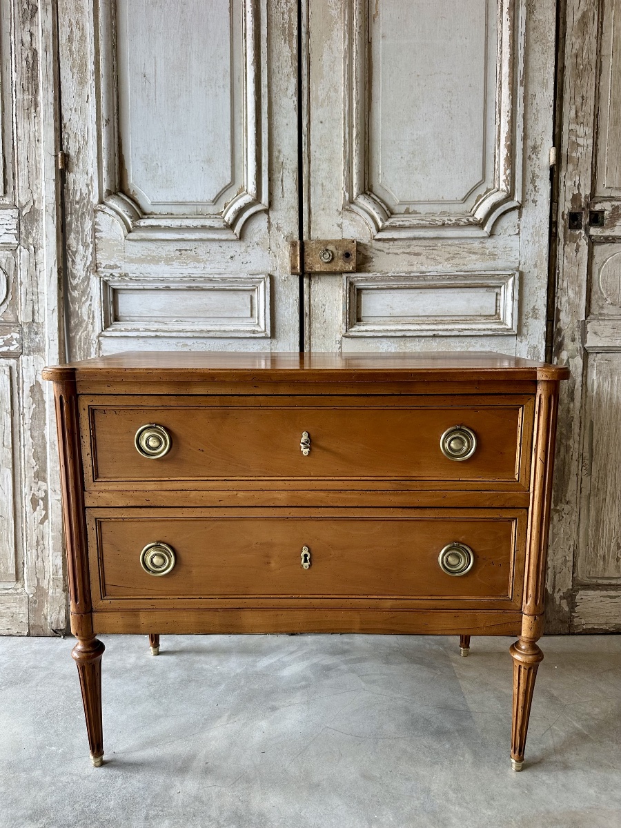 Commode sauteuse en merisier style Louis XVI 20e siècle