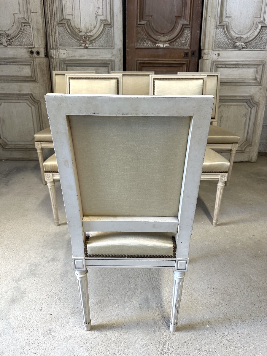 Série de 6 chaises Louis XVI circa 1960-photo-4