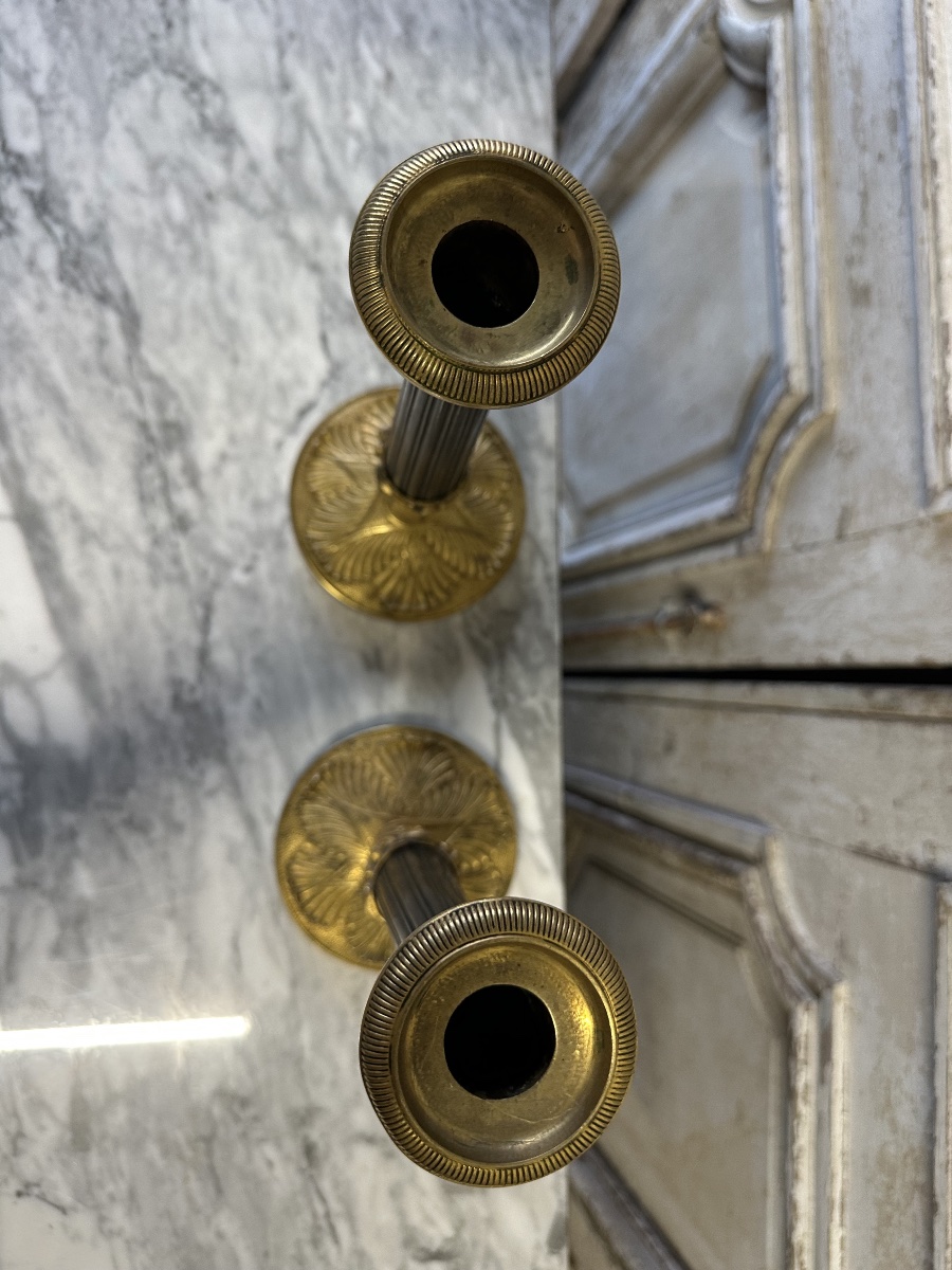 Pair Of 19th-century Bronze Candlesticks-photo-4