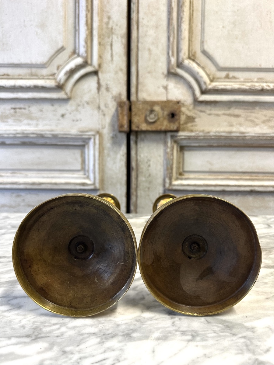 Pair Of 19th-century Bronze Candlesticks-photo-3