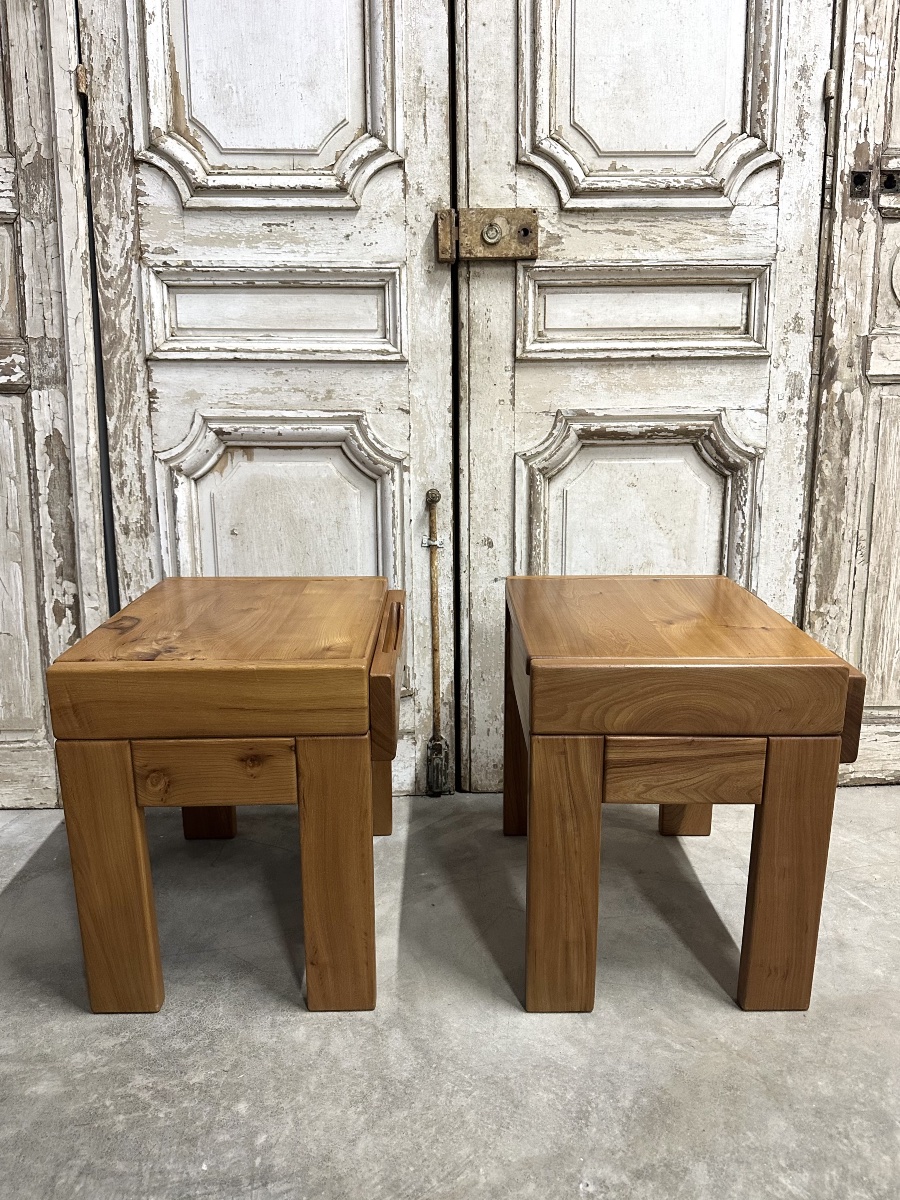 Paire de chevets en orme Maison REGAIN-photo-6