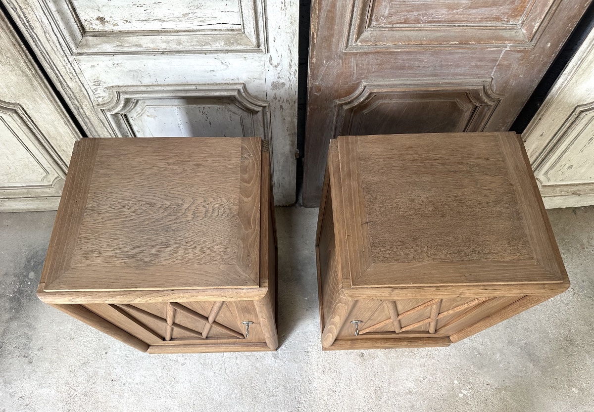Paire de chevets style art deco en chêne-photo-3