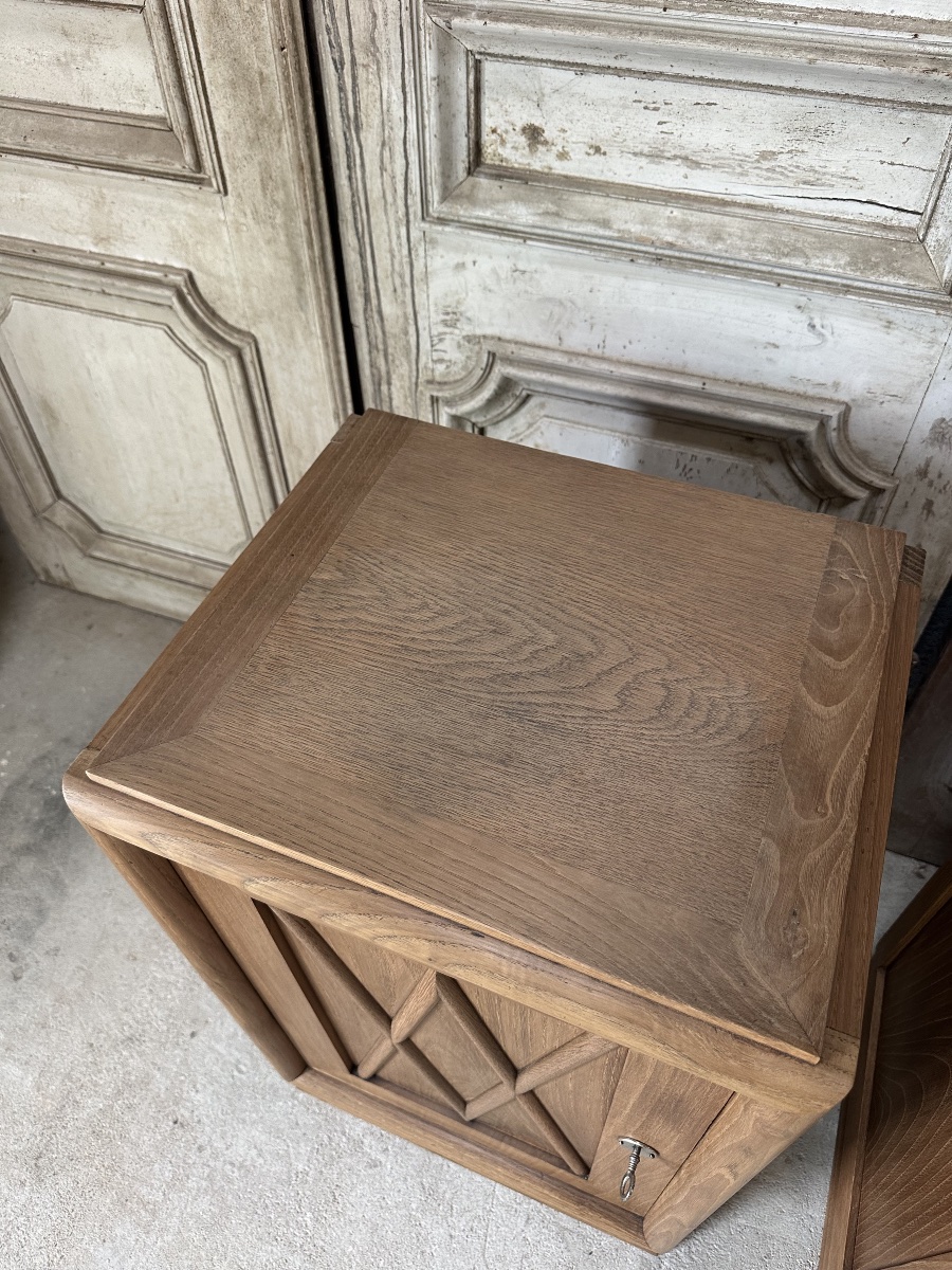 Paire de chevets style art deco en chêne-photo-4