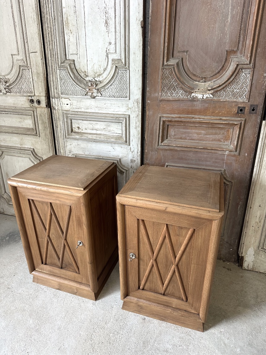 Paire de chevets style art deco en chêne-photo-7