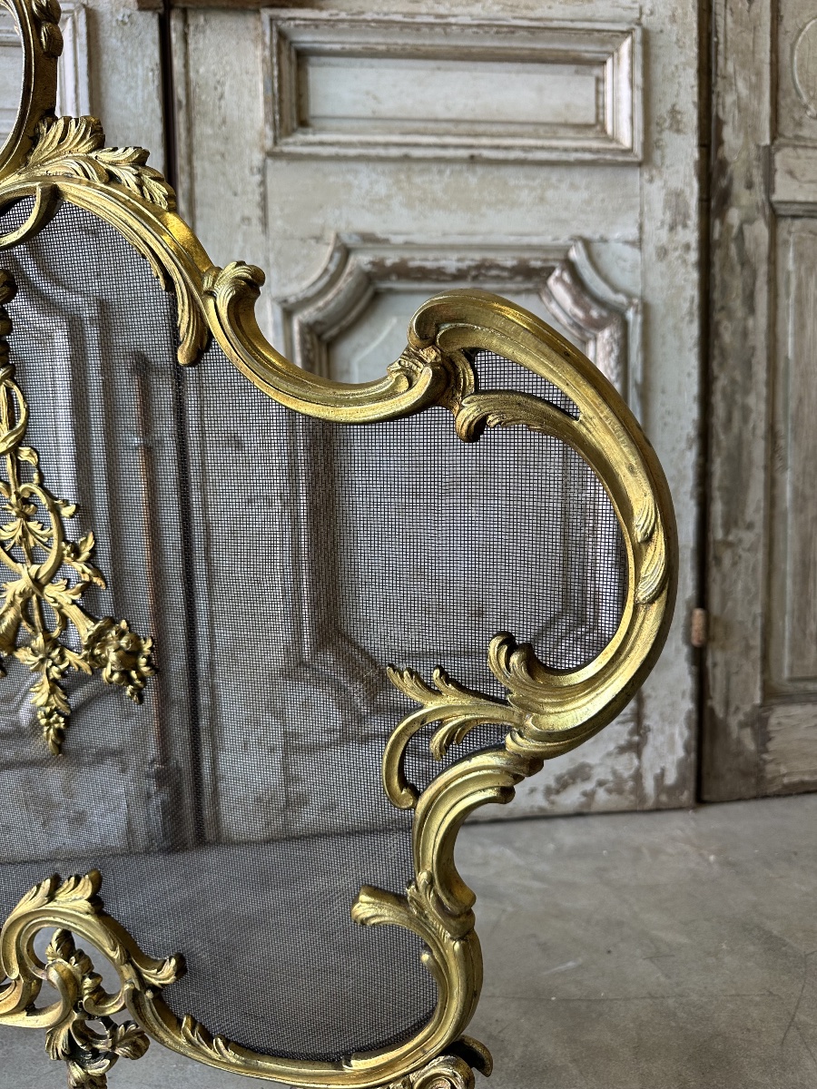 Small Louis XV-style Fireplace Screen, Circa 1900-photo-4