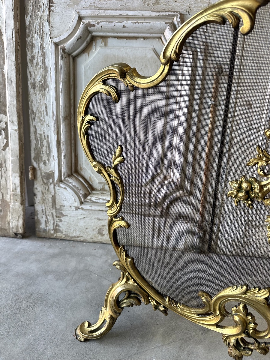 Small Louis XV-style Fireplace Screen, Circa 1900-photo-2