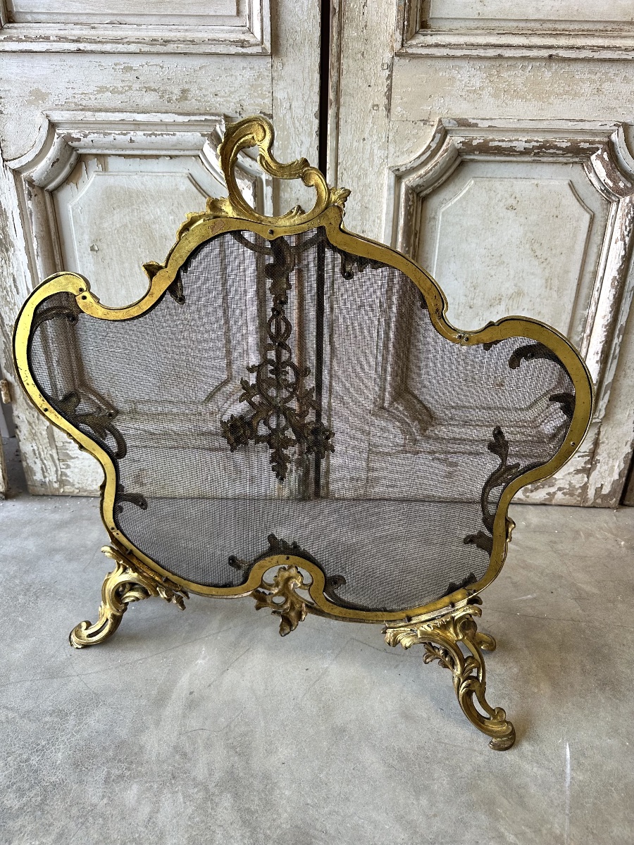 Small Louis XV-style Fireplace Screen, Circa 1900-photo-4