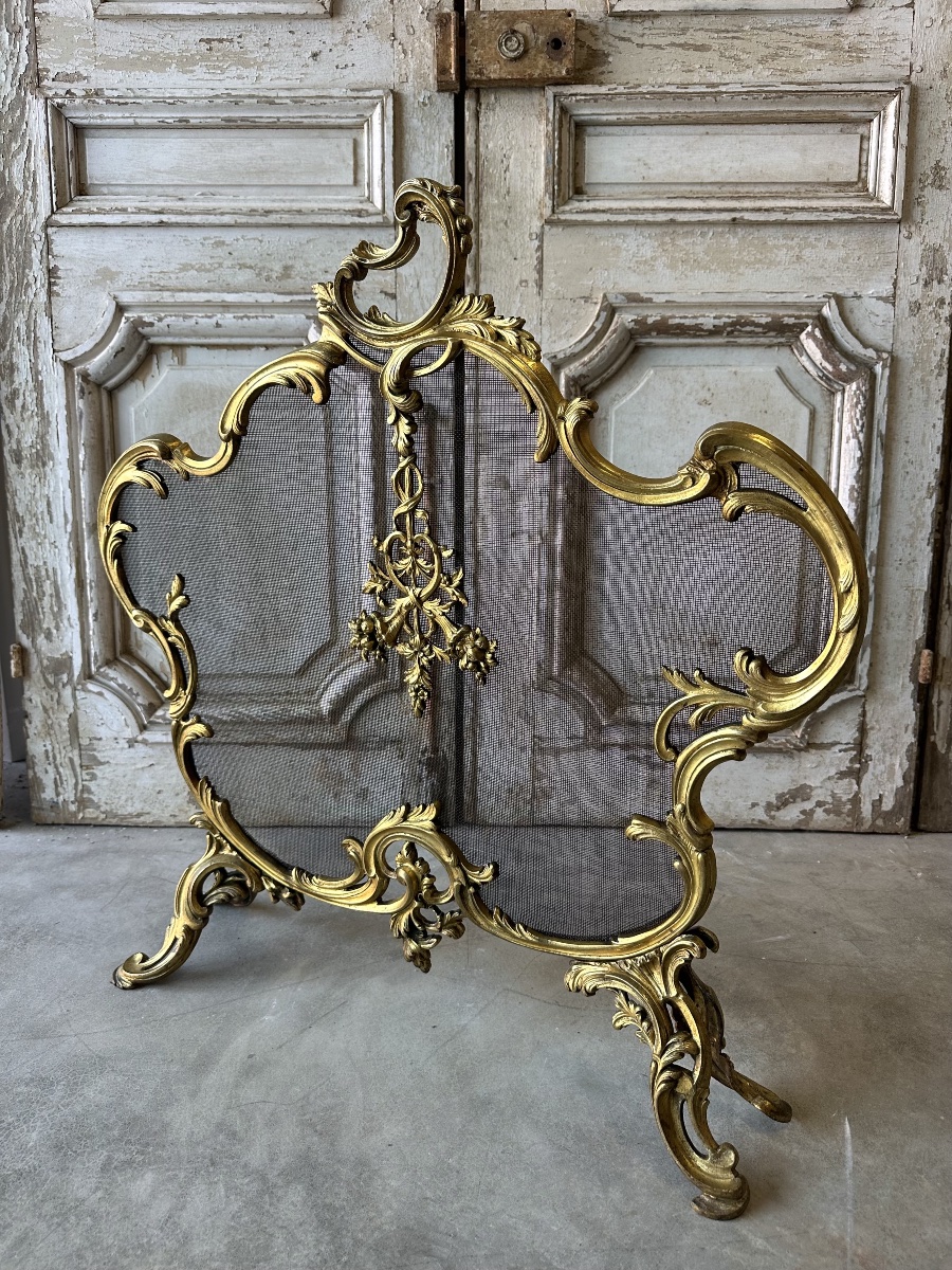 Small Louis XV-style Fireplace Screen, Circa 1900