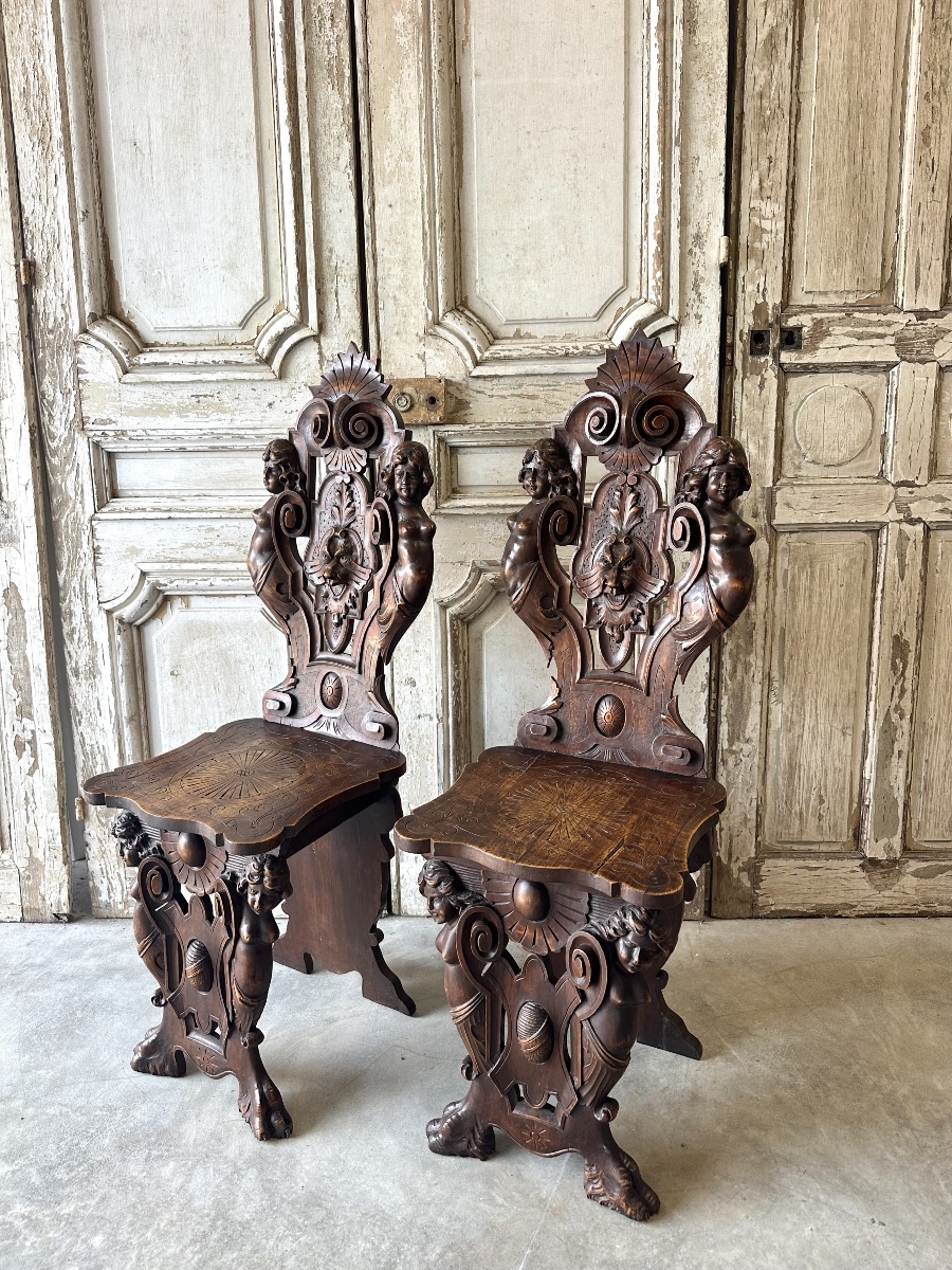 Pair Of Walnut Chairs, Circa 1880-photo-2