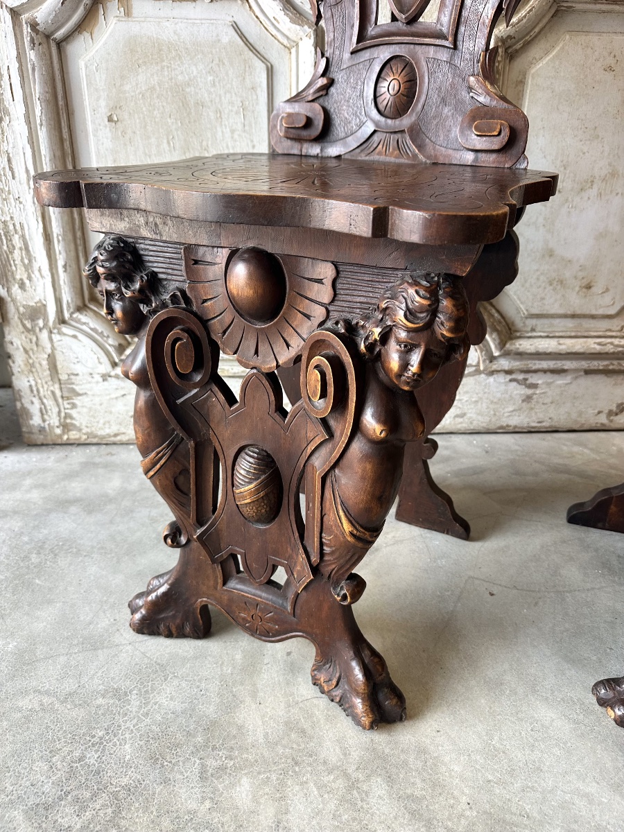 Pair Of Walnut Chairs, Circa 1880-photo-4