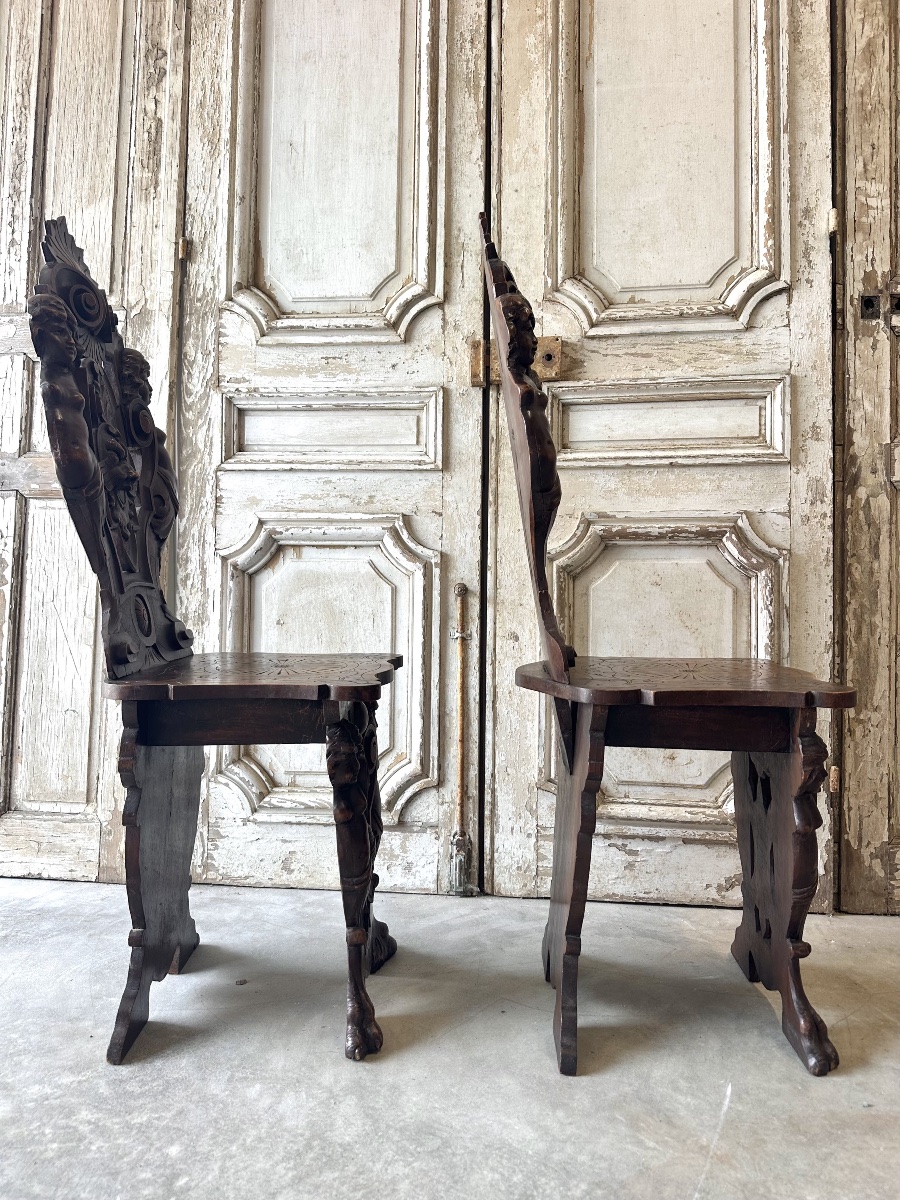 Pair Of Walnut Chairs, Circa 1880-photo-2