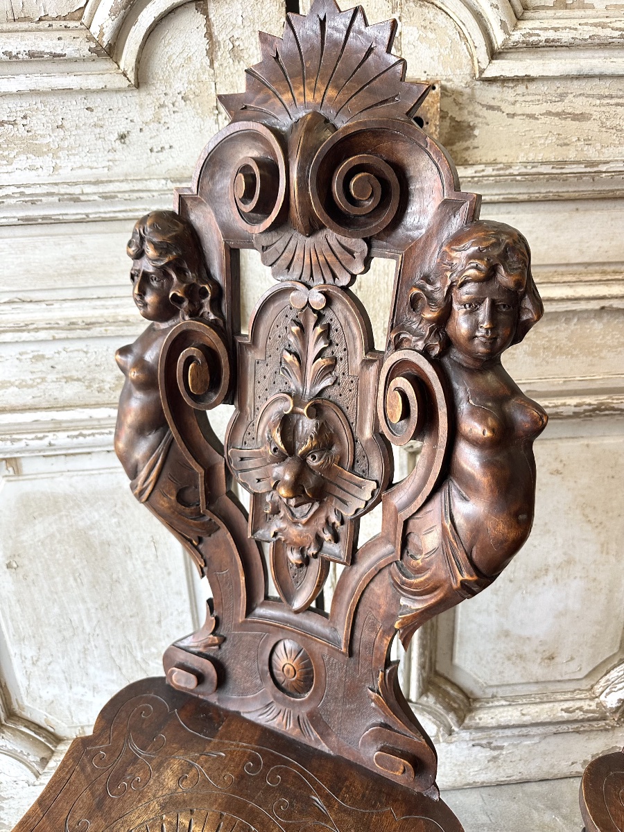 Pair Of Walnut Chairs, Circa 1880-photo-4