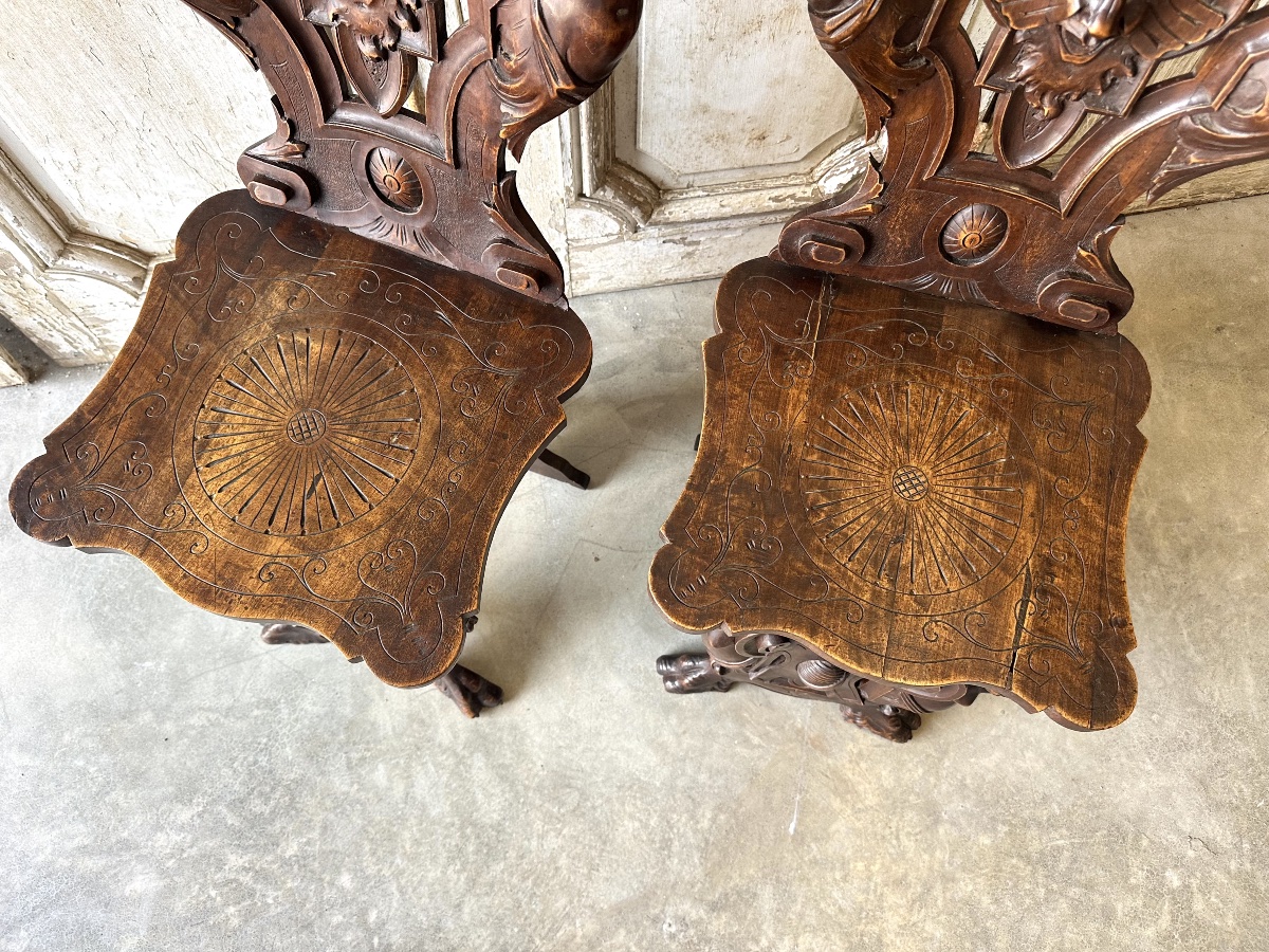 Pair Of Walnut Chairs, Circa 1880-photo-5