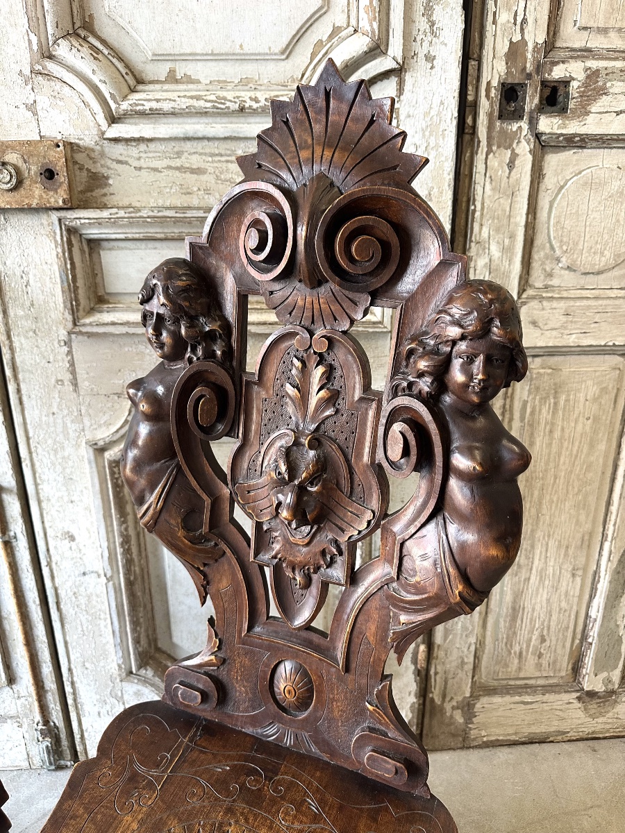 Pair Of Walnut Chairs, Circa 1880-photo-6