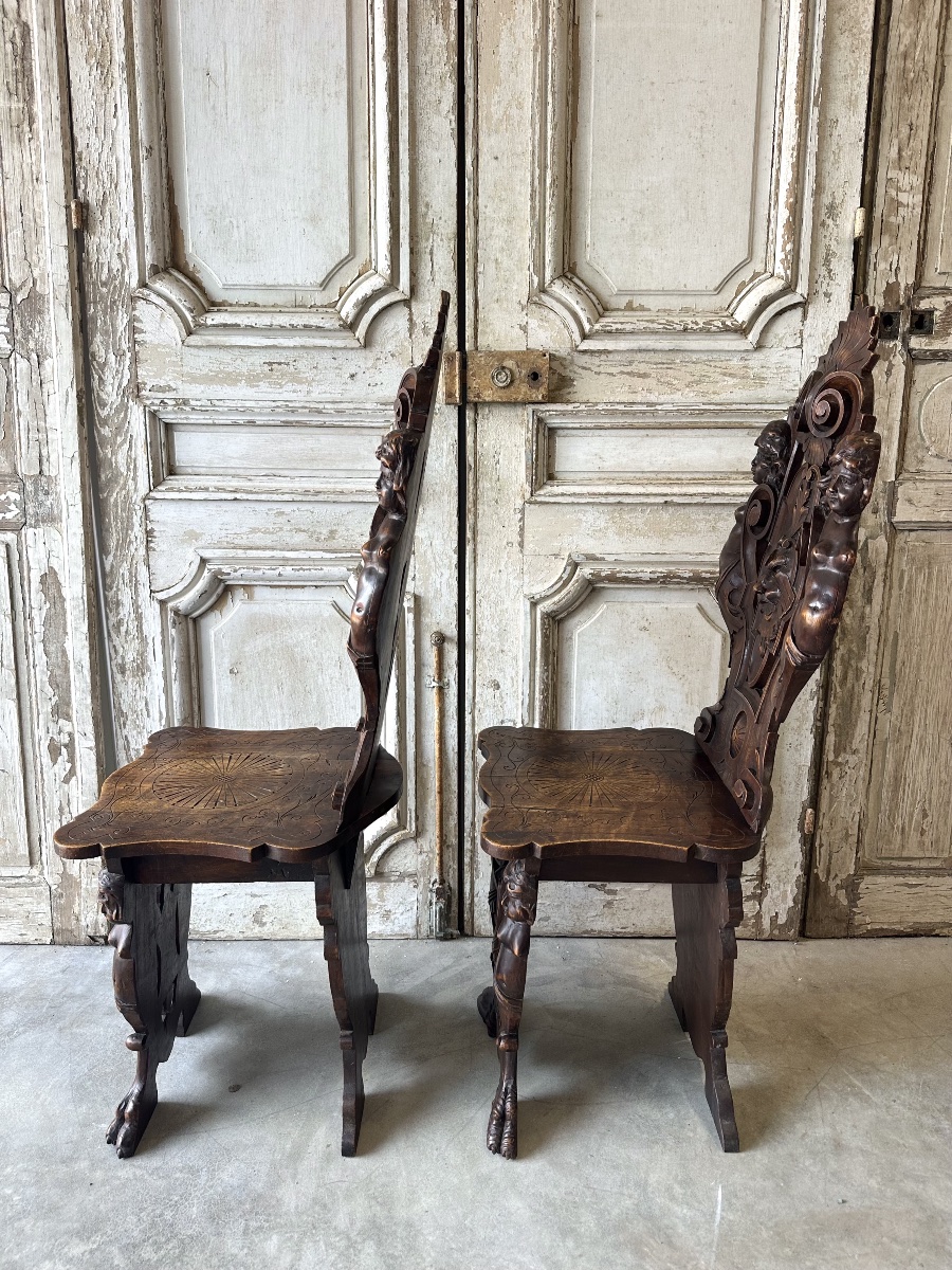 Pair Of Walnut Chairs, Circa 1880-photo-7