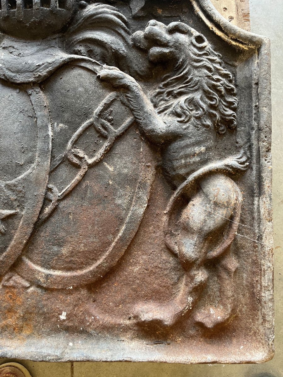 Cast-iron Fireplace Plate Dating From Around 1700, From A Castle In Anjou-photo-2