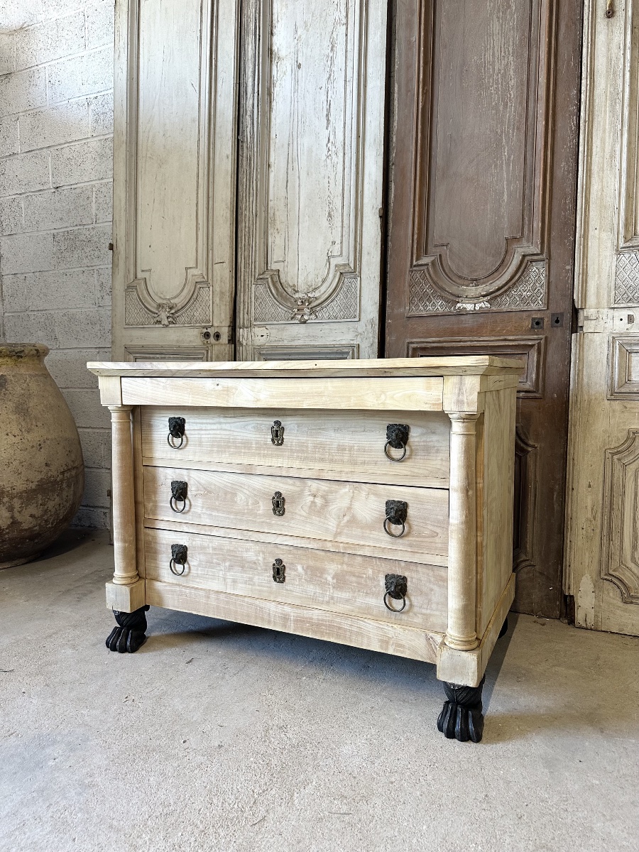 Commode en merisier blanchi vers 1800-photo-2