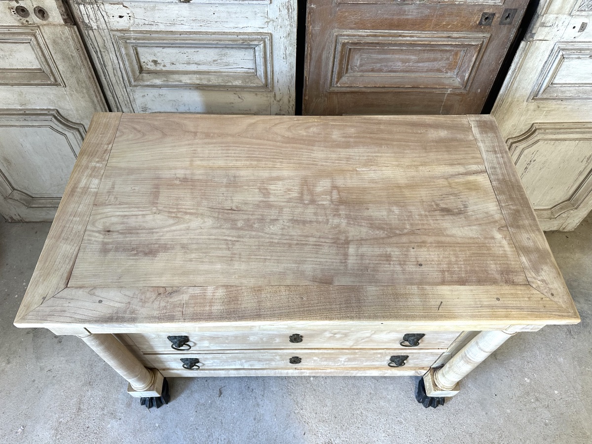 Commode en merisier blanchi vers 1800-photo-4