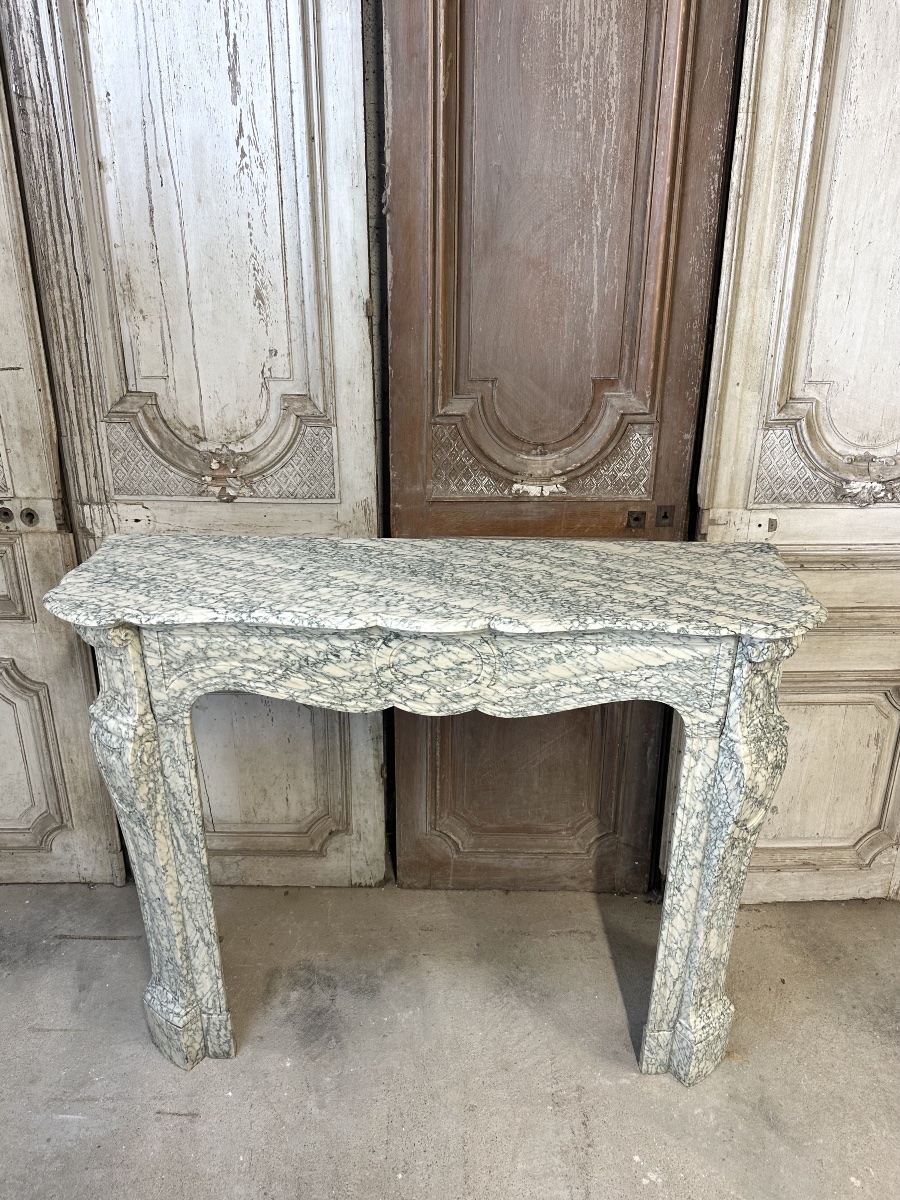 Cheminée style Louis XV en marbre vert époque 1880-photo-3
