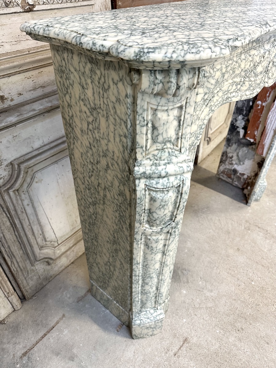 Cheminée style Louis XV en marbre vert époque 1880-photo-5