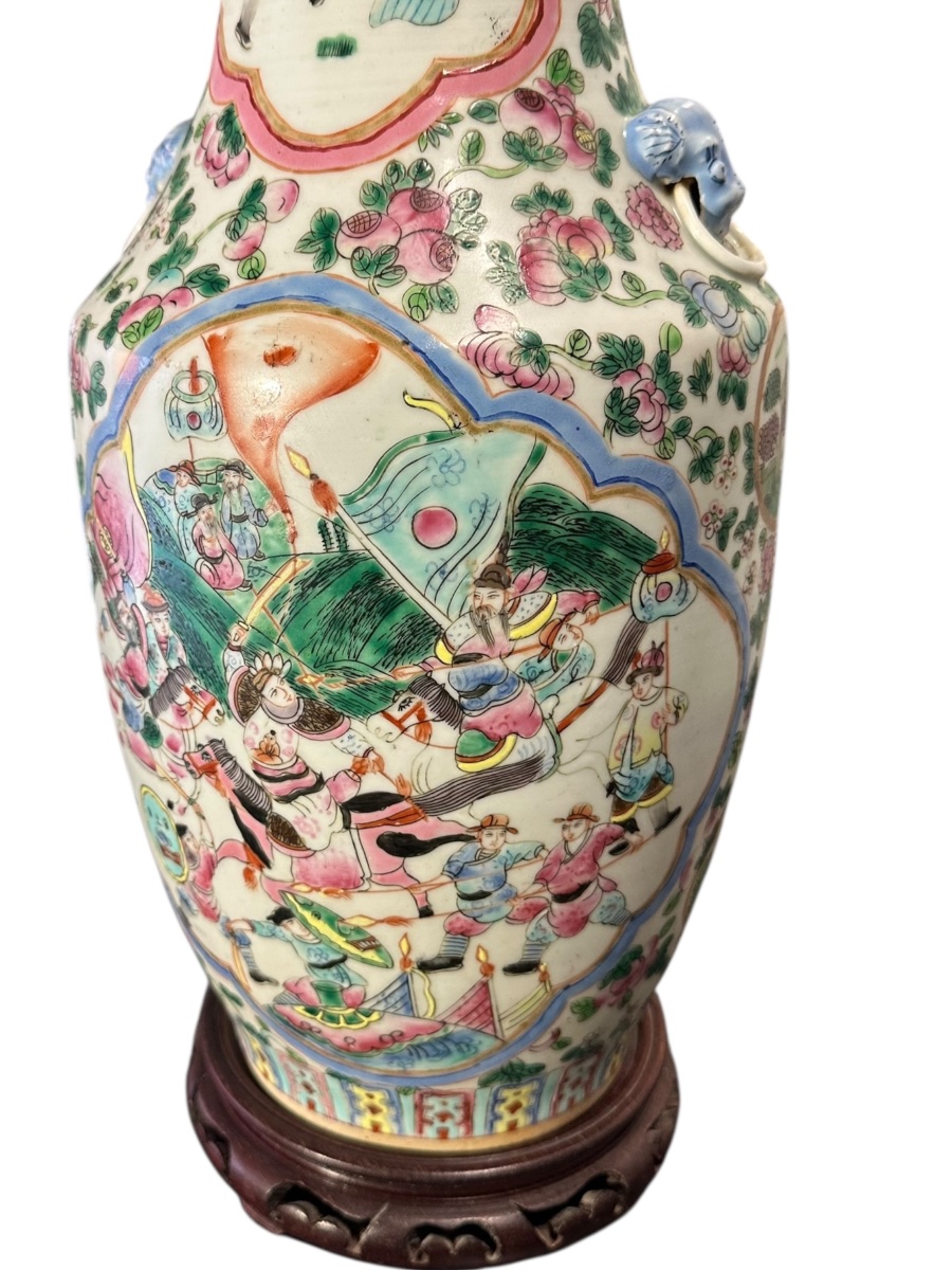 20th-century Chinese Canton Porcelain Vase-photo-2