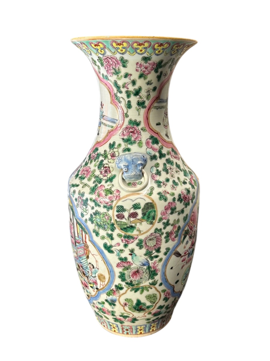 20th-century Chinese Canton Porcelain Vase-photo-3