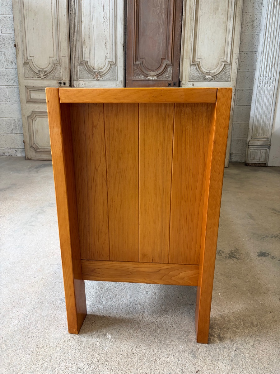Solid Elm Sideboard, Circa 1970–80, Attributed To Maison Regain-photo-6