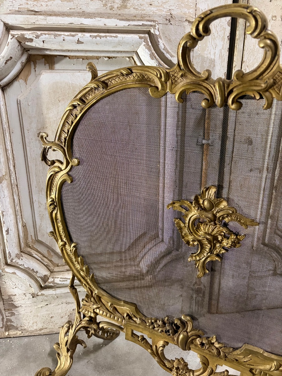 Small Napoleon III-style Fireplace Screen, Circa 1900-photo-3