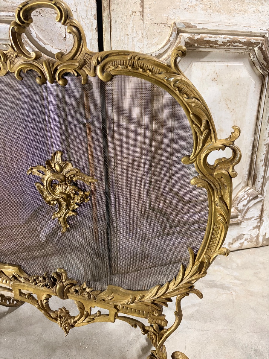 Small Napoleon III-style Fireplace Screen, Circa 1900-photo-4