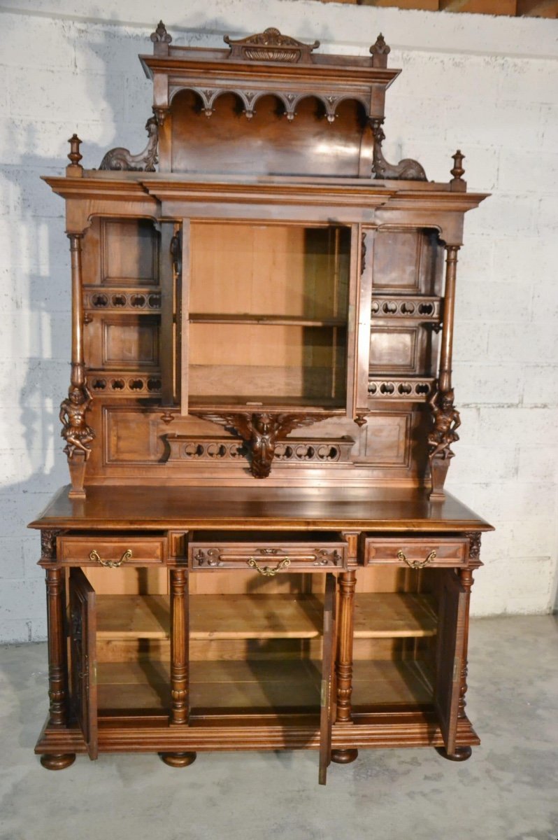 Renaissance Style Buffet In Walnut 19th Century-photo-5