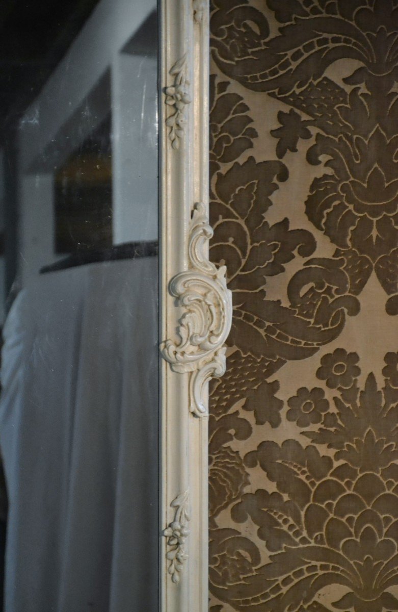Large White Mirror Louis XV Rocaille Style-photo-3
