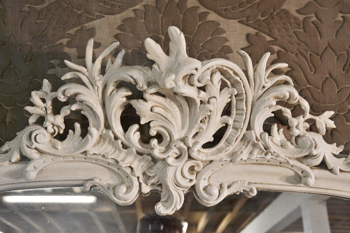 Large White Mirror Louis XV Rocaille Style-photo-6