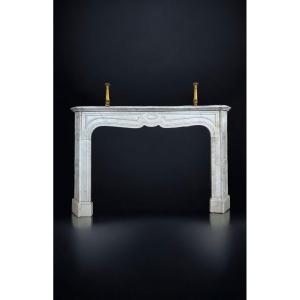 White Carrara Marble Fireplace Late 19th Century