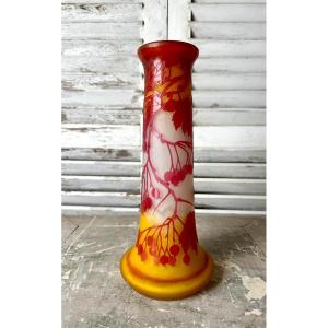 Gallé Art Nouveau Vase With Redcurrants