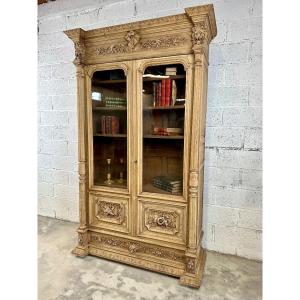 Neo-renaissance Style Bookcase In Bleached Oak