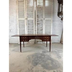 Louis XVI Style Flat Desk In Mahogany 20th Century 