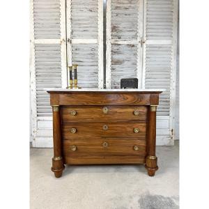 Empire Style Commode In Walnut 19th Century