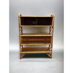 Vintage Rattan Bookcase