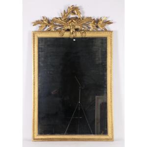 Miroir Louis XVI en bois doré XVIIIe siècle